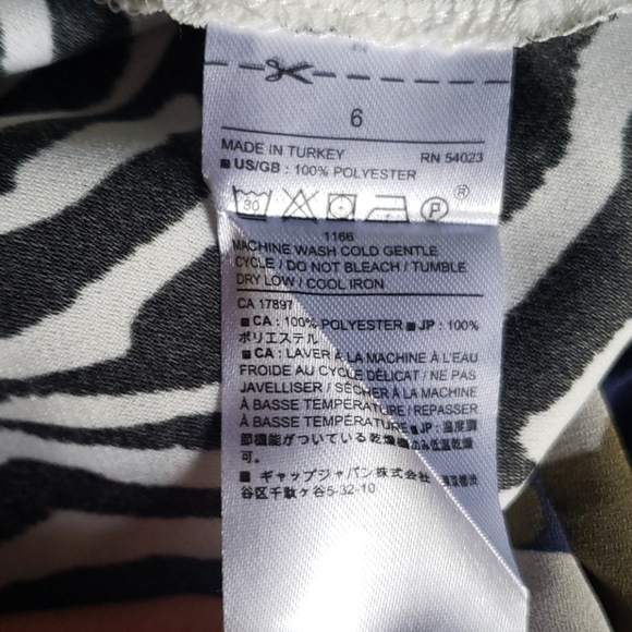 Banana Republic Summer Zebra Print dress size 8 - Picture 13 of 14